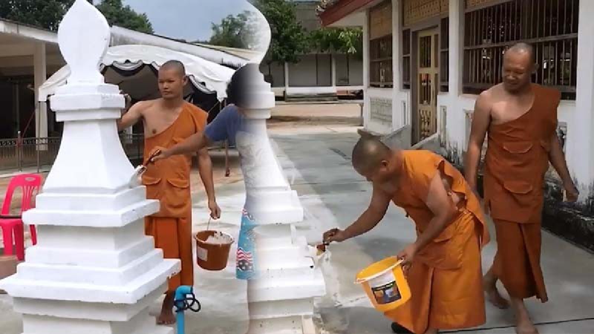 คนดี..ยังมีอยู่!! เรื่องราวดีๆพระบวชใหม่ใช้เวลาว่างรวมกลุ่มพัฒนาวัดบูรณะรอบพระอุโบสถอายุเก่าแก่กว่า 100 ปี ทำประโยชน์ก่อนสึก (มีคลิป)