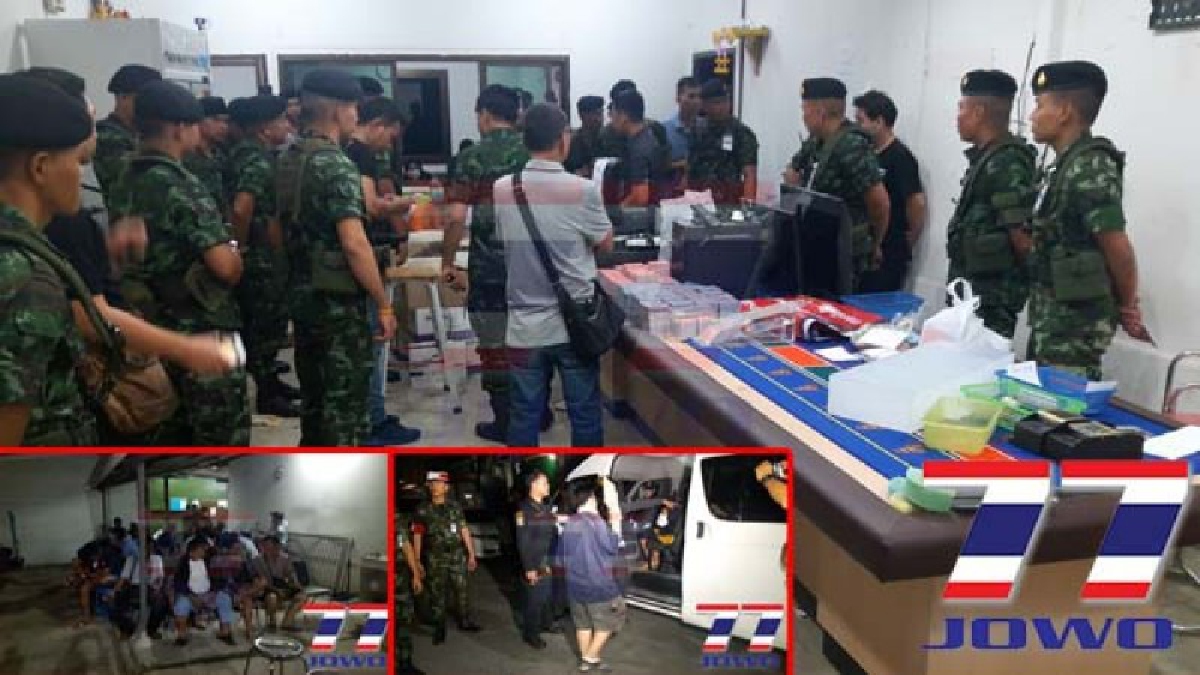 ถึงกับวงแตก!! ตร.-ทหาร สนธิกำลังบุกทลาย บ่อนไพ่จีนเสือมังกร รวบ 74 เซียนพนัน พร้อมของกลางจำนวนมาก (มีคลิป)