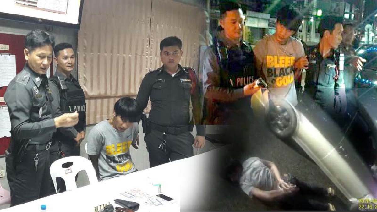ไล่ล่าระทึก!! หนุ่มวัย34 ซิ่งแหกด่าน ใช้อาววุธปืนยิงใส่ตร. สุดท้ายสิ้นฤทธิ์ พุ่งชนท้ายรถชาวบ้าน โดนรวบทันควัน ถูกตั้งข้อหาหนัก!? (มีคลิป)