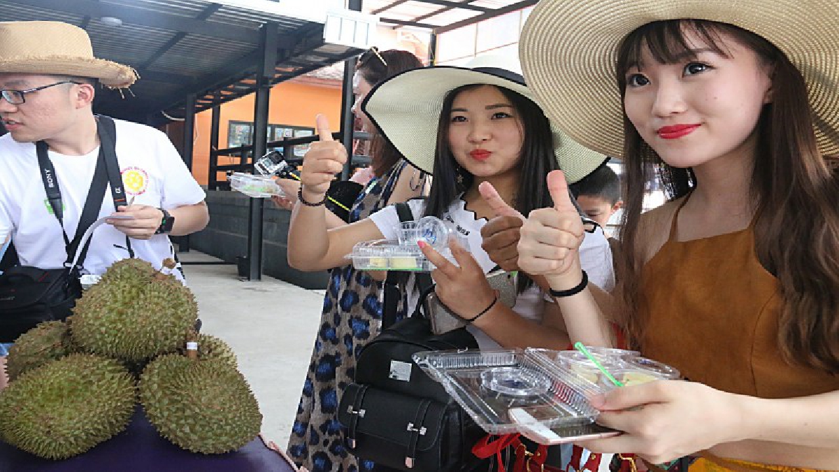 สาวจีนสุดฮือฮา!!นทท.จีนร่วมชิม ทุเรียนทดสอบมาตรฐาน หลังสถาบันวิจัยพืชสวนร่วมสวนนงนุชเพื่อสุ่มความพึงพอใจ(ชมคลิป)