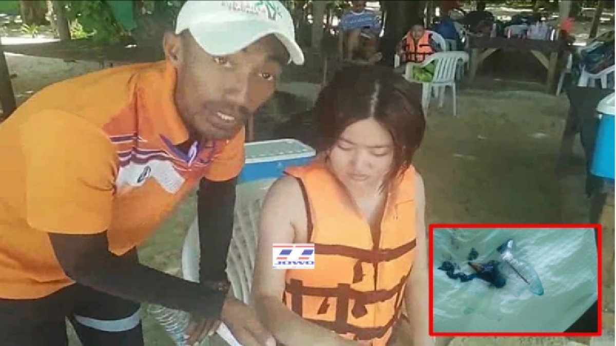 โดนเข้าให้แล้ว!? นักท่องเที่ยวสาว โดนพิษ "แมงกะพรุนเรือรบโปรตุเกส" มีแผลที่แขนขวา โชคดีที่ได้รับพิษเพียงเล็กน้อย (มีคลิป)