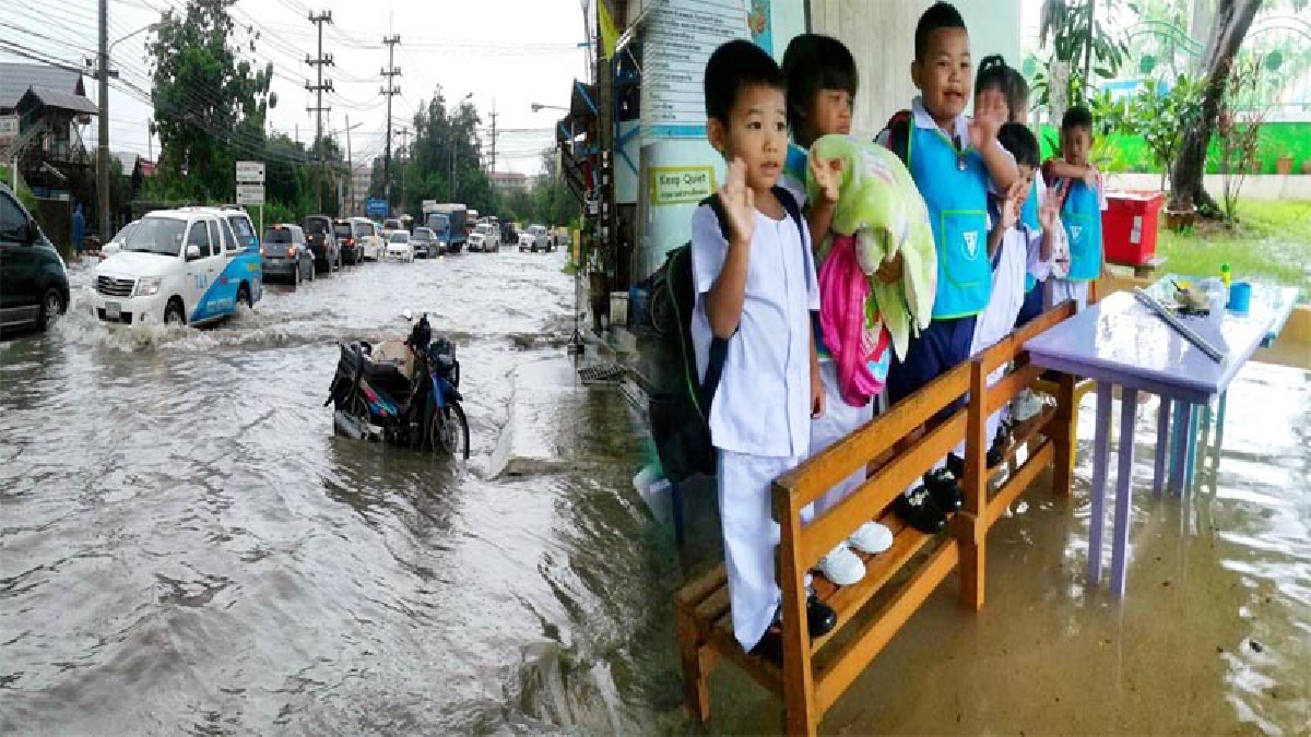 ปัญหาซ้ำซาก!! ฝนถล่ม หัวหินไม่กี่ชม. จมบาดาล เด็กเล็กอ่วม หลังโรงเรียนถูกน้ำท่วม นั่งรอระบาย เทศบาลโร่หาเครื่องสูบน้ำแก้ปัญหา