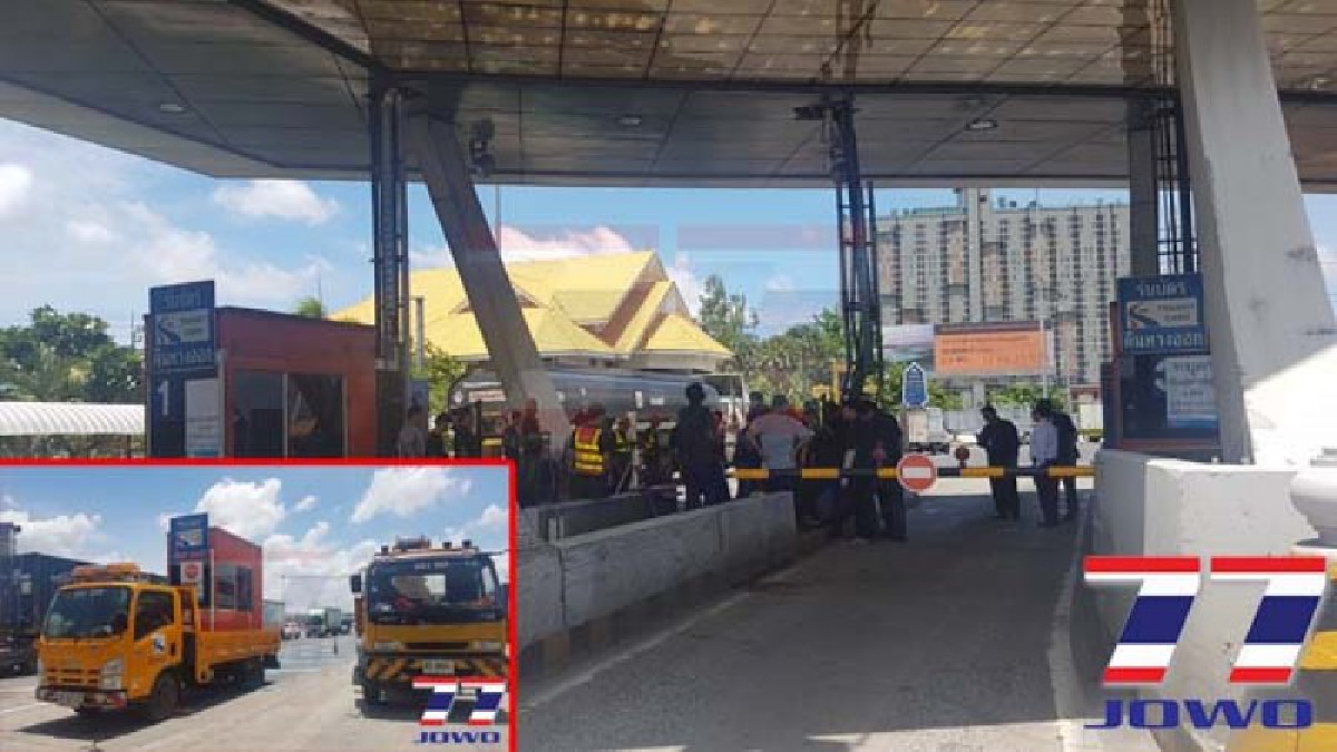 ทำวุ่นทั้งระบบ!! รถพ่วงชนตู้จ่ายบัตรผ่านทางด่วนกาญจนา เจ้าหน้าที่เร่งซ่อมแซม เร่งเปิดใช้บริการได้ปกติภายใน 3-4 วัน (คลิป)