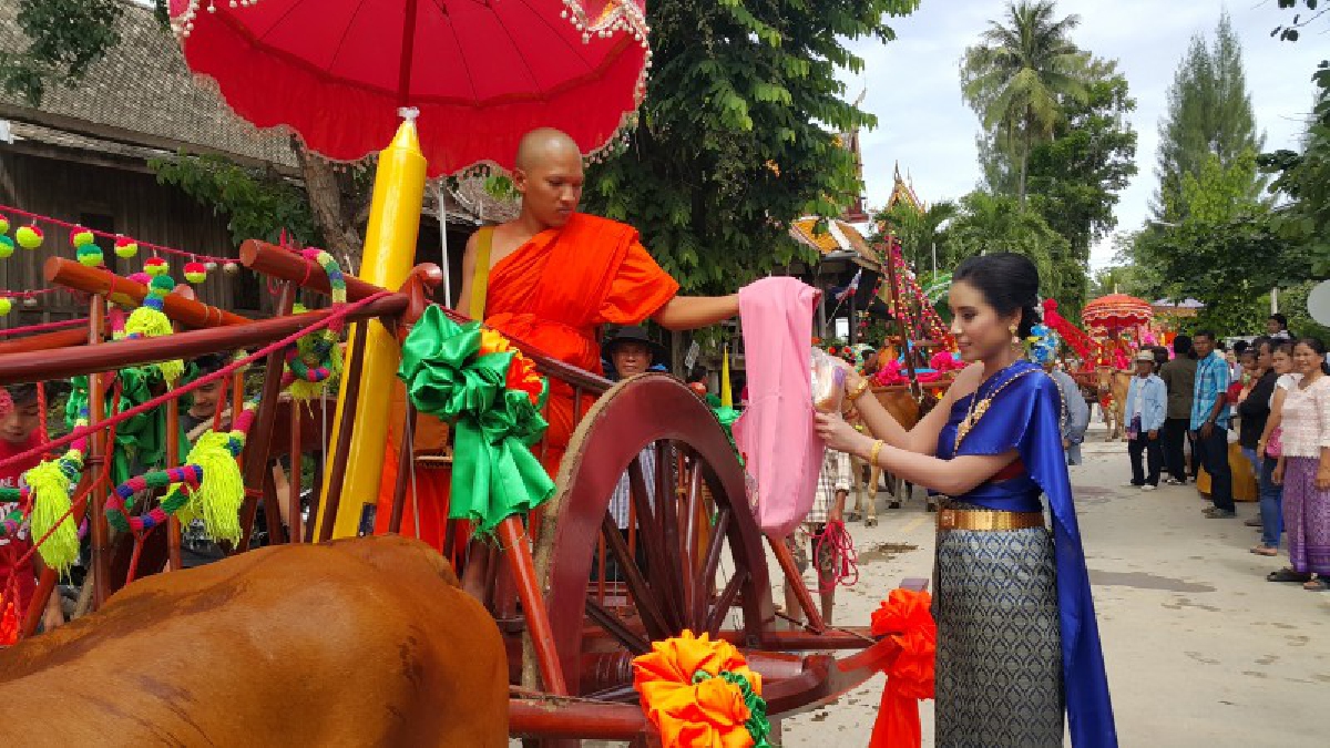 เพชรบุรี!! ตักบาตรบนหลังเกวียน รับเทศกาลเข้าพรรษา อนุรักษ์ประเพณี และวัฒนธรรมประเพณีโบราณ