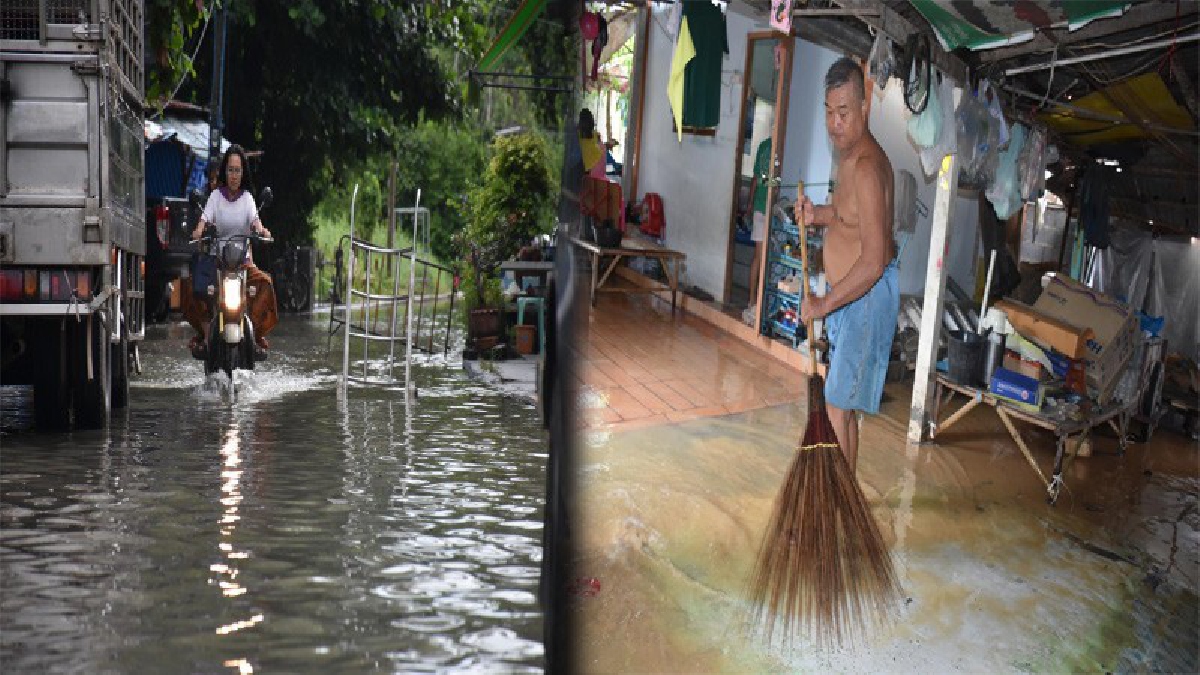 อ่วมหนักมาก!! ฝนตกหนักเหมือนฟ้ารั่ว นานกว่า 3 ชั่วโมง ก่อให้เกิดน้ำท่วมขัง บ้านเรือนประชาชน หลายหลังคาเรือนได้รับความเสียหาย (มีคลิป)
