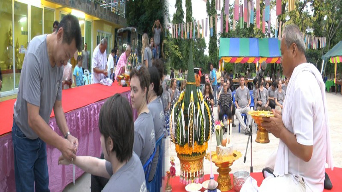 ลพบุรี!! ชาวบ้าน หมู่บ้านพรหมทินใต้ พร้อมใจกันจัดงานพิธีบายศรีสู่ขวัญ เลี้ยงส่งนักศึกษาโบราณคดี จากประเทศสหรัฐอเมริกา (มีคลิป)