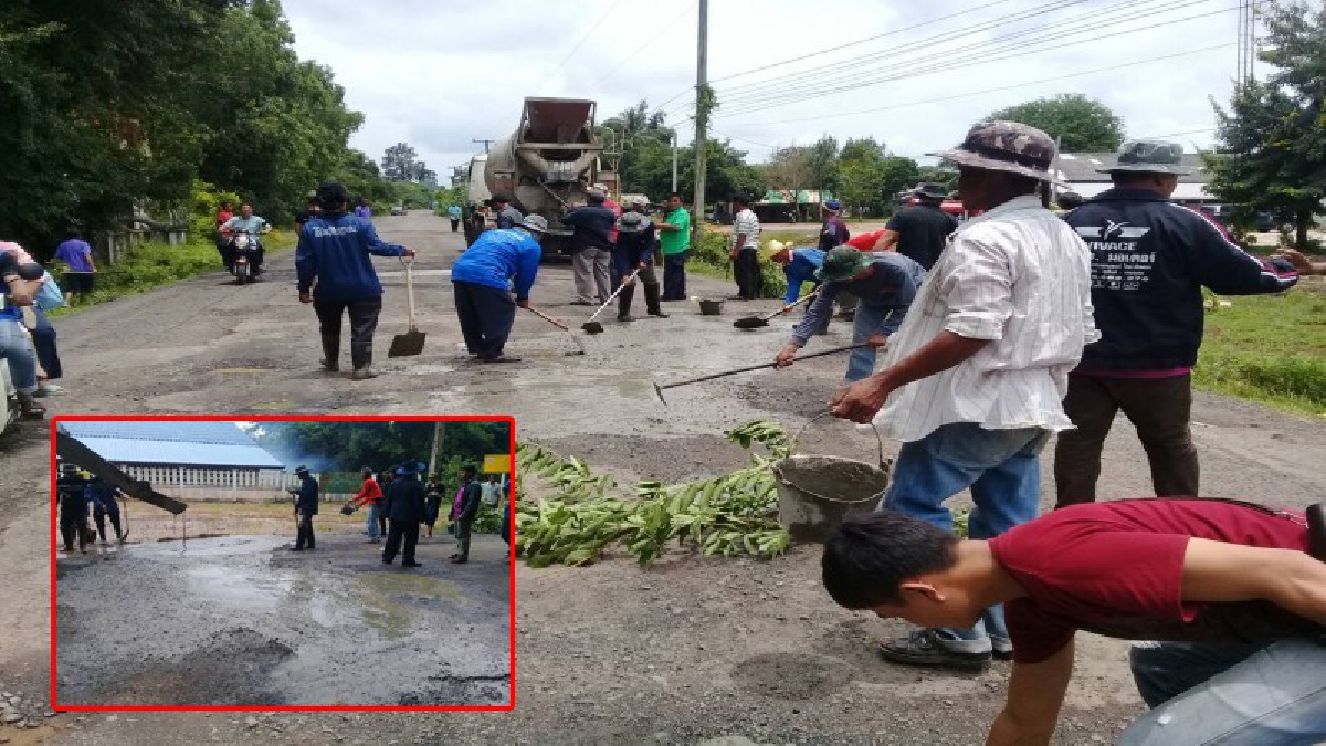ชาวบ้านสุดทน!! ถนนสายป่าสน-บุณฑริก ทรุดพังเป็นหลุมเป็นบ่อใช้สัญจรแทบไม่ได้ เกิดอุบัติเหตุบ่อยครั้ง ไม่ง้องบหลวง ลงมือช่วยกันซ่อมเอง (มีคลิป)