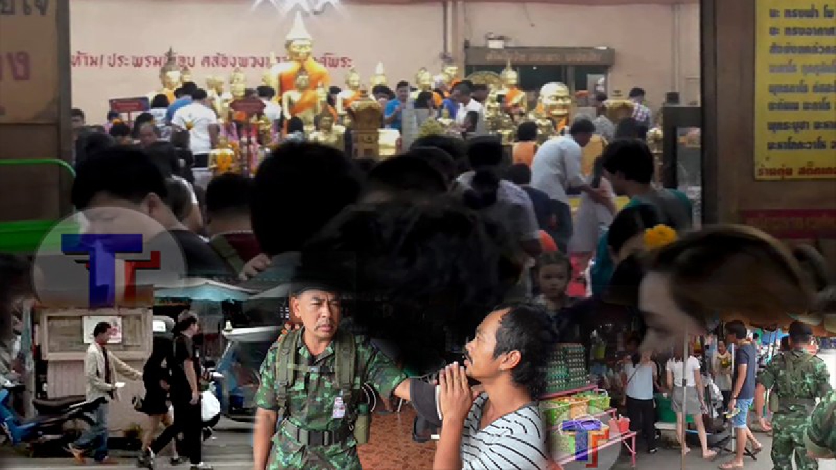หลักฐานคาตา!! เด็กโบกรถ "วัดโสธร" ยัดเยียดขายดอกไม้ไหว้พระ ราคามหาโหด ต้องถึงมือทหาร ลงคุมเข้มรอบวัด (มีคลิป)