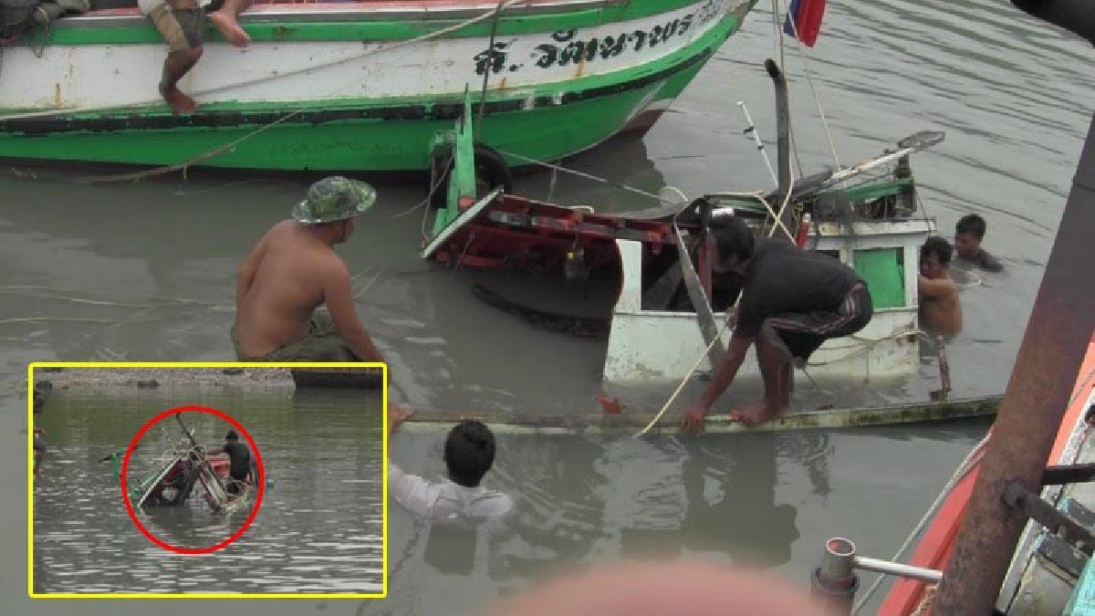 เร่งมือช่วย!! ชาวประมงพื้นบ้านนำเรือประมง 7 ลำ กู้เรือจมกลางทะเล แต่น้ำไหลเชี่ยว เป็นอุปสรรคในการกู้ซากเรือขึ้นมา พบเสียหายหลายแสน!? (คลิป)