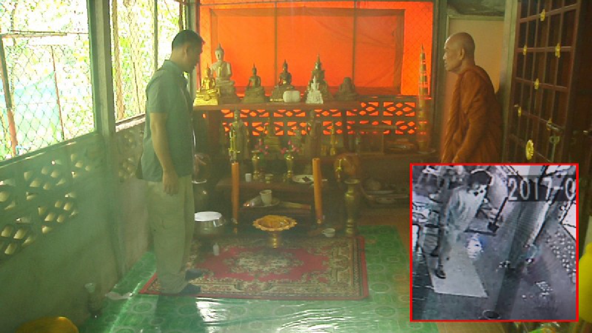 โคตรเลว นรกกินหัว!! ดูกันจะๆวินาทีโจรแสบ อาศัยเวลาที่พระออกบิณฑบาต เข้าไปขโมยพระ พุทธรูปจำนวน 6 องค์ หลบหนีไป (มีคลิป)