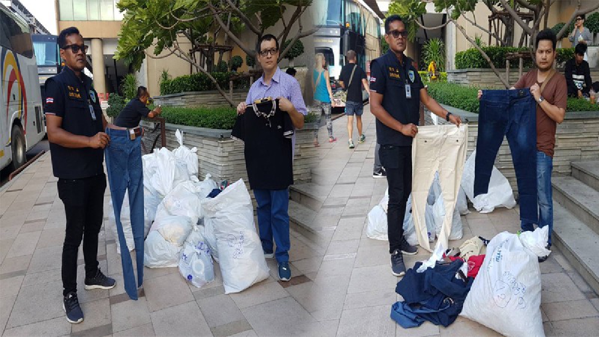จับซ้ำซาก!! ตร.บุกจับสินค้าก็อปแบรนด์ดัง จำนวนมาก มูลค่าเกือบ 10 ล้านบาท ในห้างดังเมืองพัทยา (มีคลิป)