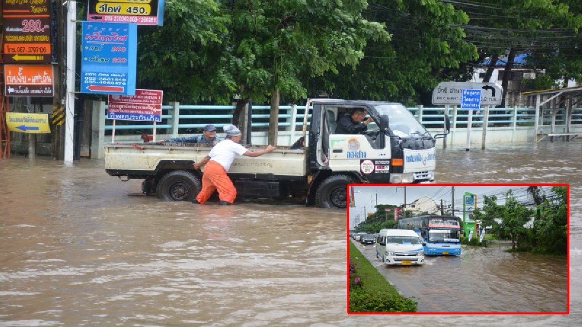 โดนเข้าเต็มๆ!! อำนาจเจริญโดนฤทธิ์พายุ "เซินกา" ทำพิษอย่างต่อเนื่ิอง ทำน้ำท่วมถนนหลายสาย รถเล็กผ่านลำบาก ปชช.เดือดร้อนหนัก!? (มีคลิป)