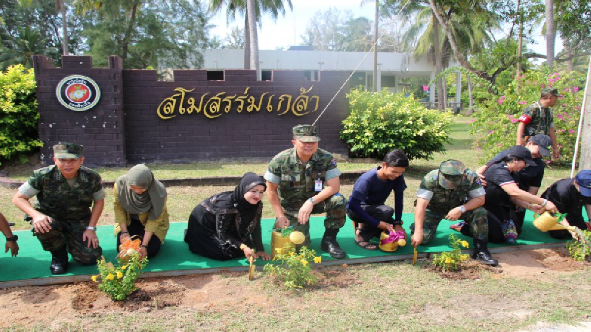 นาวิกโยธิน กองทัพเรือ!! จัดกิจกรรม ทหารเรือ ร่วมใจปลูกต้นบานบุรี 4,000 ต้น เทิดพระเกียรติ ในหลวงรัชกาลที่9 (มีคลิป)