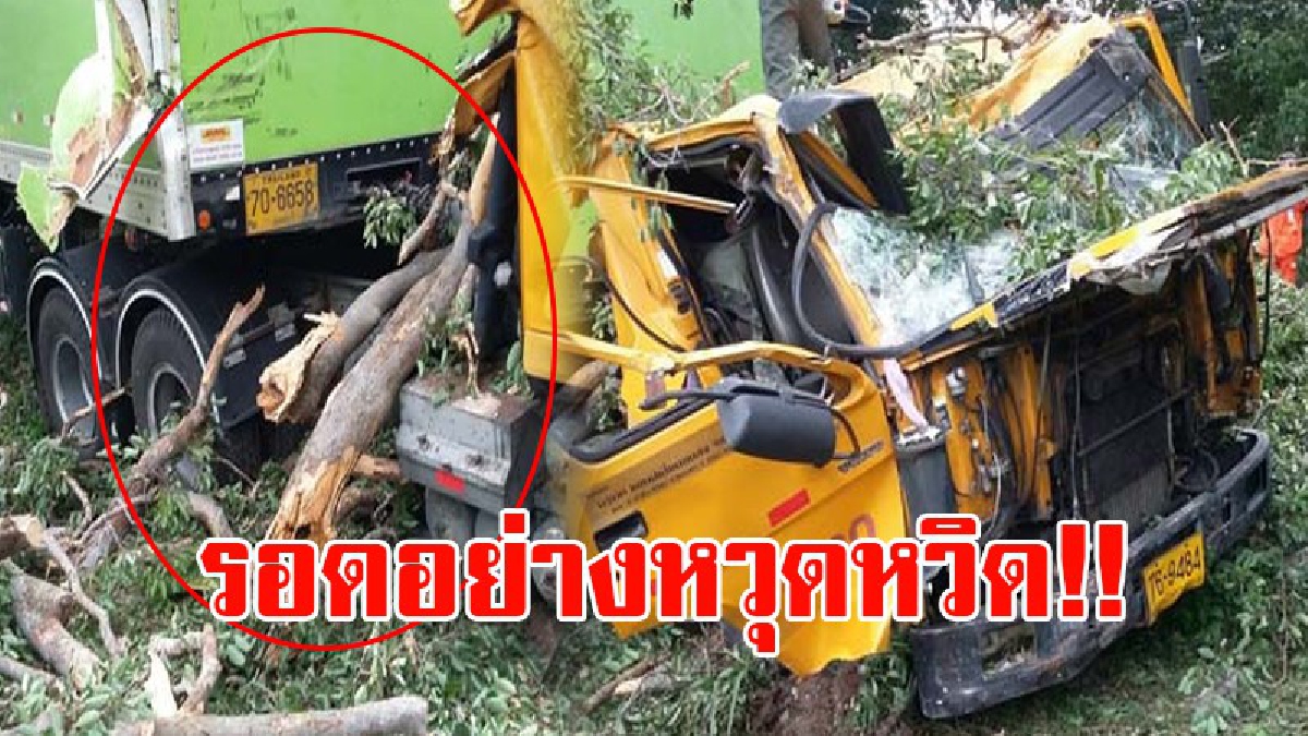 วินาทีระทึก!! ต้นไม้ขนาดใหญ่ริมถนน โค่นลงทับรถบรรทุกพ่วงตู้คอนเทนเนอร์ ที่กำลังวิ่งผ่าน ได้รับความเสียหาย คนขับบาดเจ็บสาหัส!? (ชมคลิป)