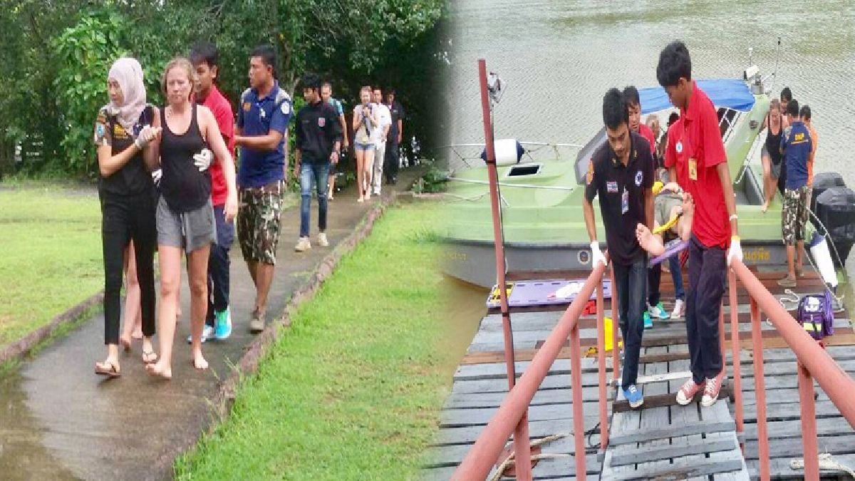นาทีระทึก!! เรือนำเที่ยวชนกันในอ่าวพังงา ท่ามกลางฝนถล่มหนัก นทท.ต่างชาติ 19 ชีวิต รอดตายหวุดหวิด (มีคลิป)