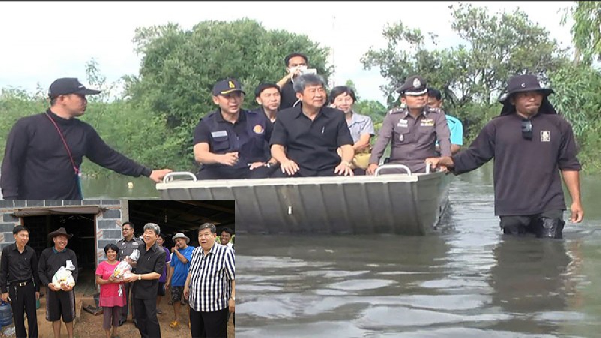 บึงกาฬ - สถานการณ์น้ำในแม่น้ำสงครามเริ่มเอ่อท่วมบ้านเรือนประชาชน ผู้ว่าฯลงพื้นที่ดูสถานการณ์ใกล้ชิด (มีคลิป)