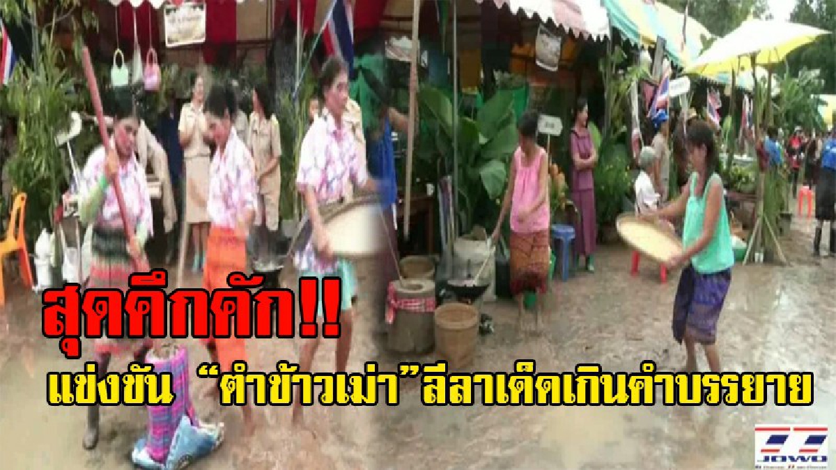 แพ้ชนะไม่สนใจขอมันส์ไว้ก่อน!! สีสันลีลาแข่งขันตำข้าวเม่า ท่ามกลางทะเลโคลน กรรมการ กองเชียร์ ผู้แข่งขัน เละกันสุดๆ สนุกเกินคำบรรยาย (ชมคลิป)