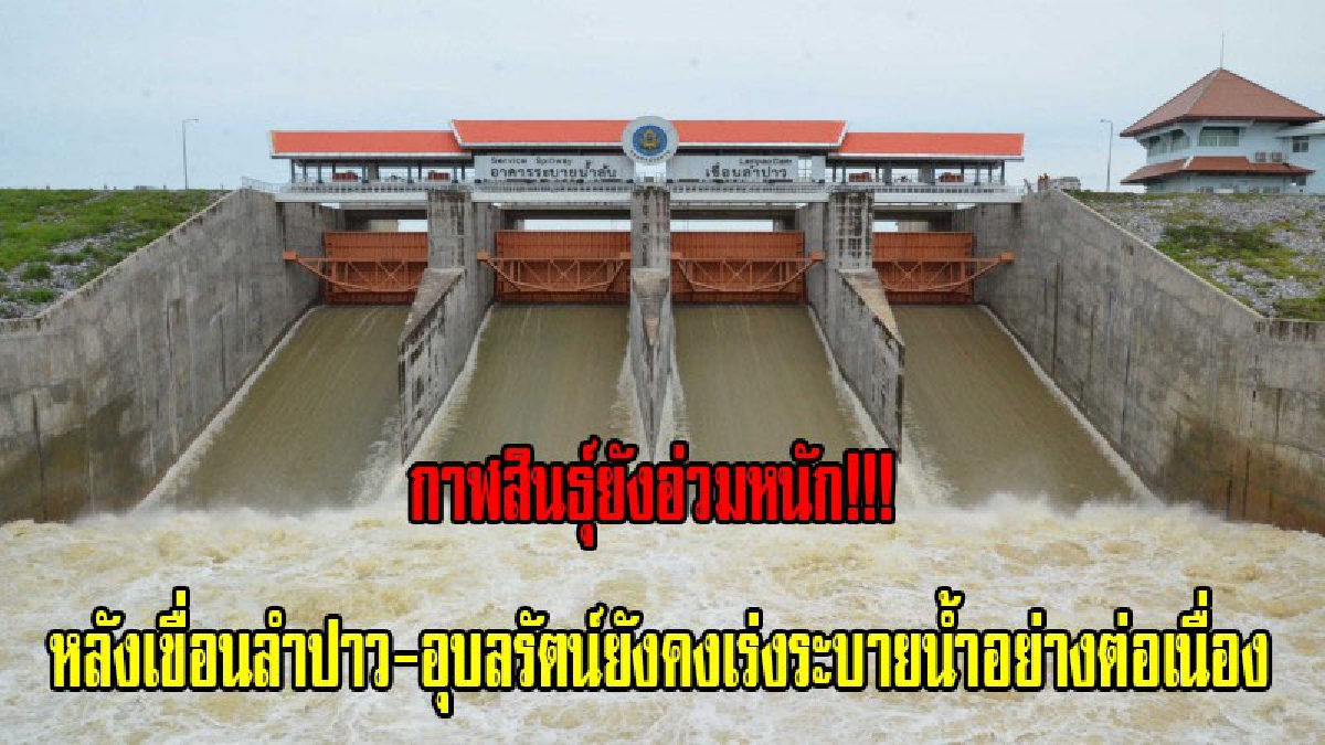 ยังอ่วมหนัก!!หลังเขื่อนลำปาว-อุบลรัตน์ยังคงเร่งระบายน้ำอย่างต่อเนื่อง ส่งผลให้มวลน้ำมหาศาลในลำน้ำปาวและแม่น้ำชีล้นตลิ่งเข้าท่วมนาข้าวชาวบ้าน