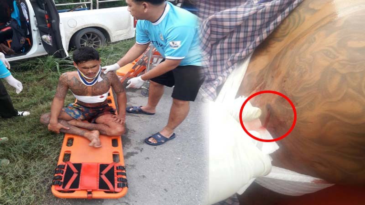 กระสุนปริศนา?? หนุ่มมูลนิธิป่อเต็กตึ๊ง ถูกยิงรถเสียหลักตกข้างทาง บาดเจ็บสาหัส (มีคลิป)