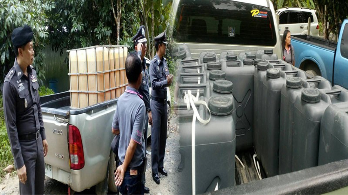 รวบคาหลักฐาน!! ทหาร-ตำรวจตั้งด่านฯ ยึด "น้ำมันเถื่อน" กลางสวนผลไม้ริมชายแดน ยึดได้ทั้งหมด 6,800 ลิตร ประมาณ 2 ล้านบาท!? (ชมคลิป)