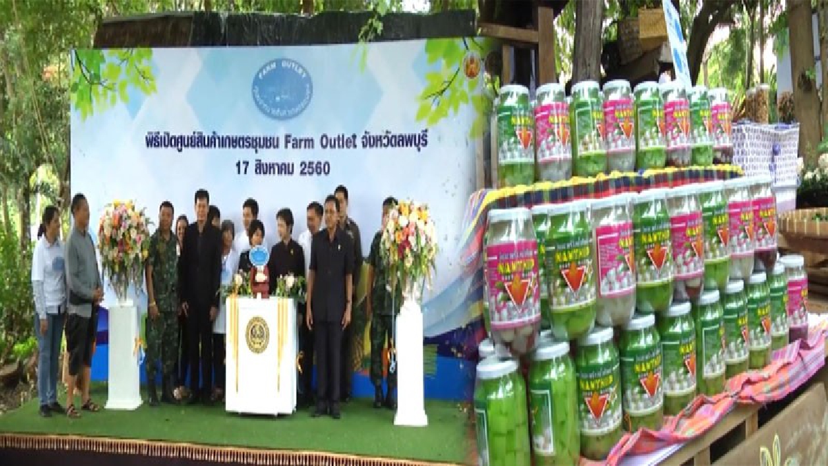 ลพบุรี!! ศูนย์จำหน่ายสินค้าเกษตรชุมชน (Farm Outlet) จำหน่ายสินค้าเกษตรและเกษตรแปรรูป สร้างรายได้ให้เกษตรกร (ชมคลิป)
