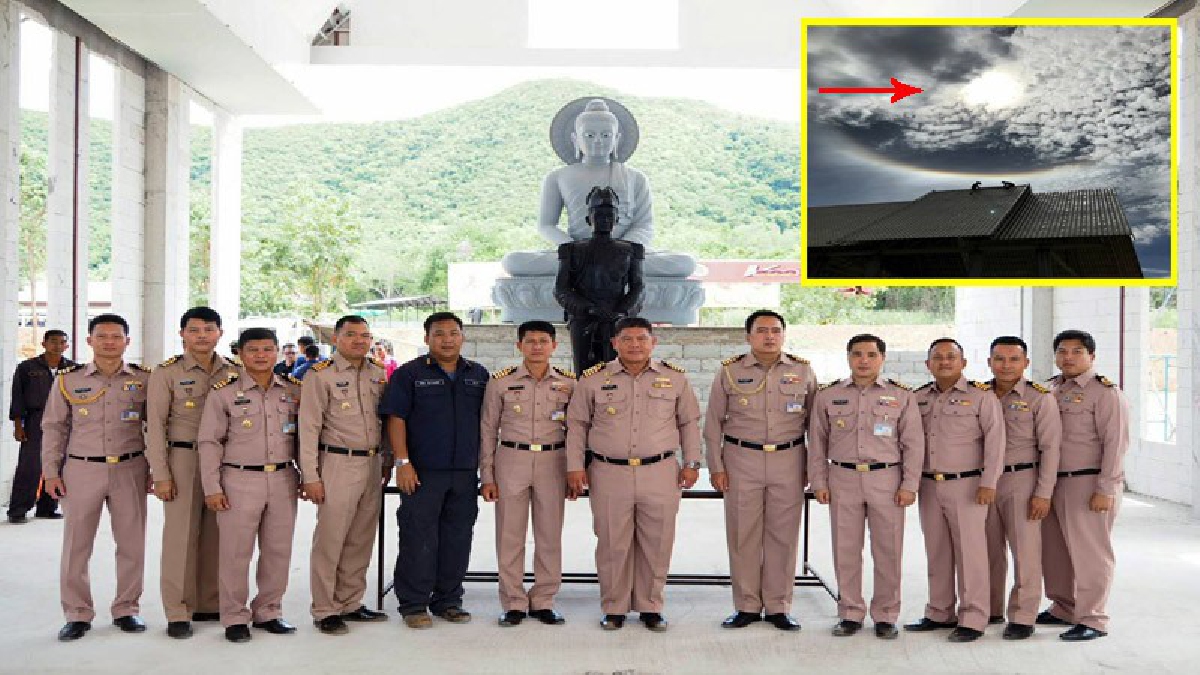สุดอัศจรรย์..ฟ้ารับรู้ พระอาทิตย์ทรงกลด พิธีอัญเชิญประธานประดิษฐาน พุทธสถานภิบาลชุมพล