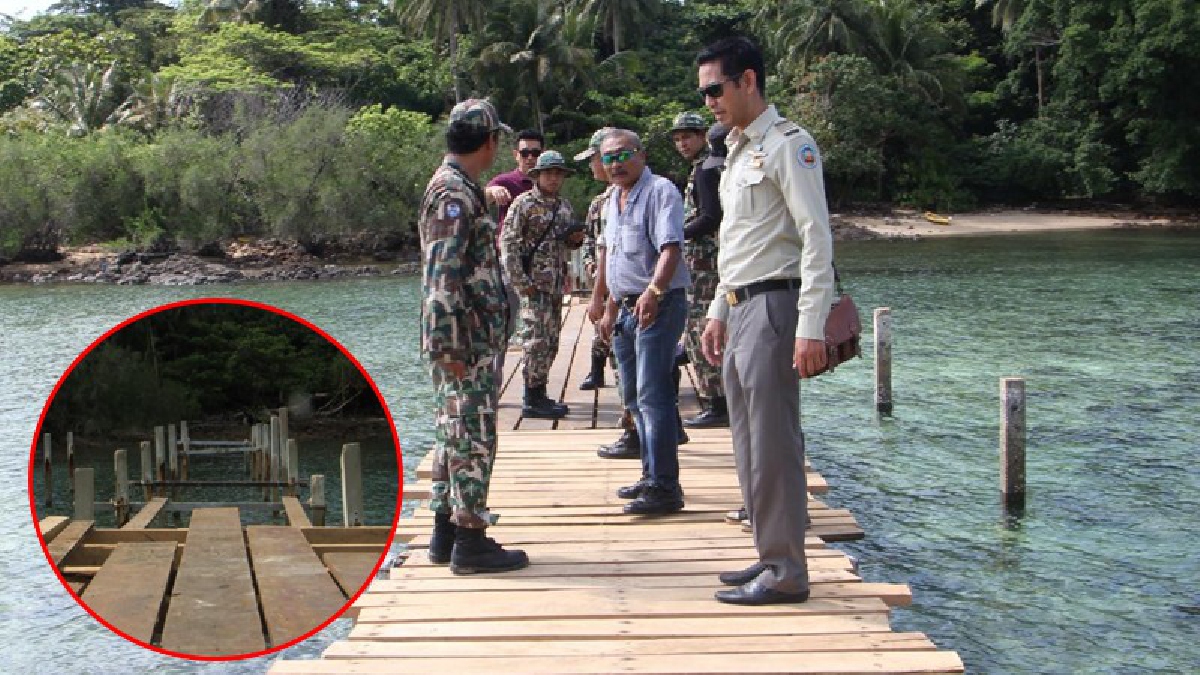 ตราด!! ตรวจยึดสั่งรื้อสะพานเกาะเหลายารีสอร์ทนายก อบจ.ตราดรุกอุทยาน (ชมคลิป)