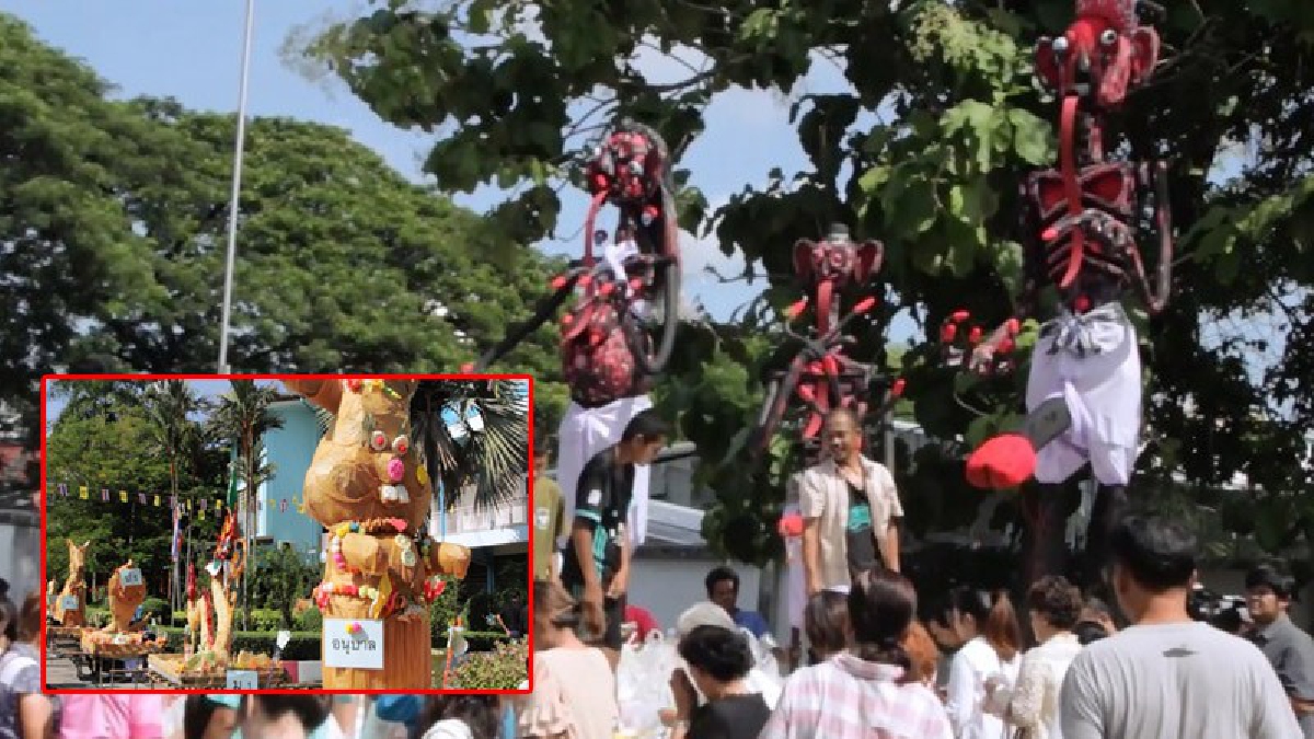 สุดยิ่งใหญ่..อลังการ!! ร.ร.ในเมืองหาดใหญ่จัดขบวนแห่เดือนสิบที่ยิ่งใหญ่ มีหุ่นเปรต 3 ตัว ที่ไอ้นั่นยาวมาก ชาวบ้านแห่ชมกันแน่นสุดๆ!?