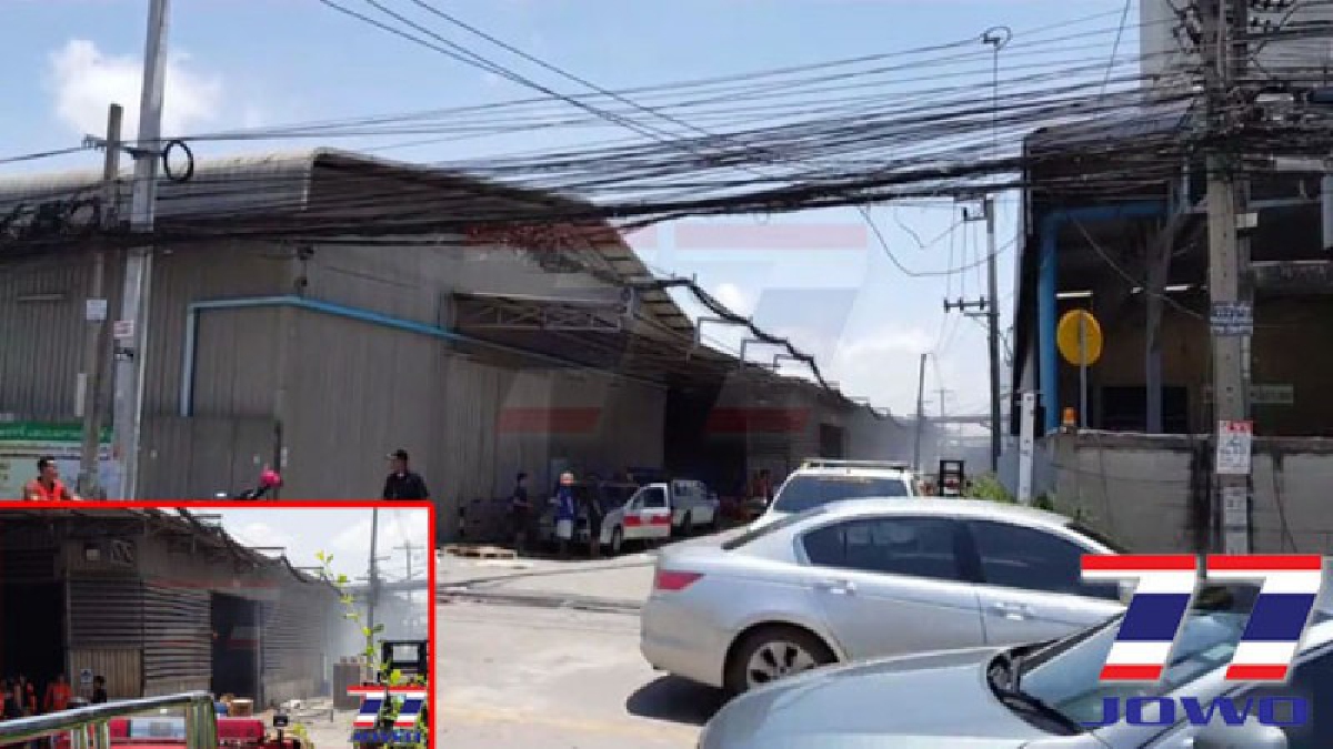 ไฟไหม้โรงงานผลิตเครื่องสำอางย่านบางพลี ไฟดับแล้ว เจ้าหน้าที่เตรียมเข้าตรวจสอบหาสาเหตุ