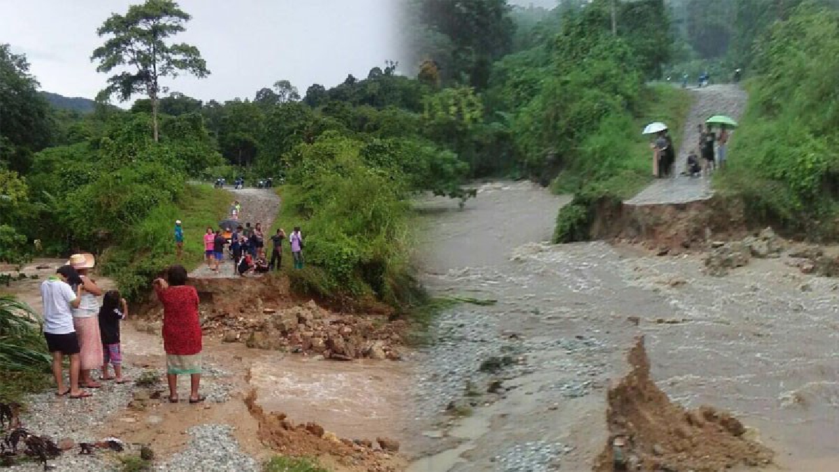 ด่วน!! ฝนตกหนัก น้ำป่าทะลักตัดขาดถนน-สะพานในพื้นที่ ต.นาเหรง อ.นบพิตำ เมืองคอน กำนัก-ผญบ.สั่งติดตามสถานการณ์ใกล้ชิด (มีคลิป)