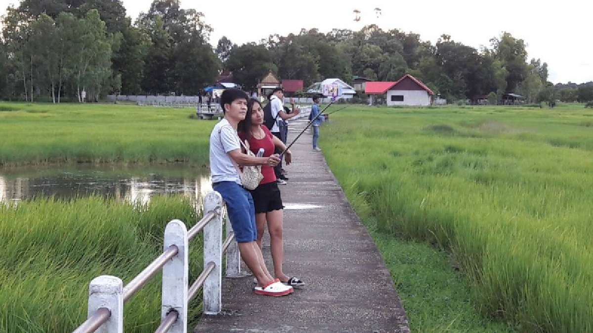 บรรยากาศสุดฟิน!! ชาวอุบลฯแห่เที่ยวขัวน้อย แลนด์มาร์คบ้านชีทวน อีกหนึ่งความสวยงาม และสถานที่ท่องเที่ยวอันสวยงามที่เป็นทุ่งกว้าง!?