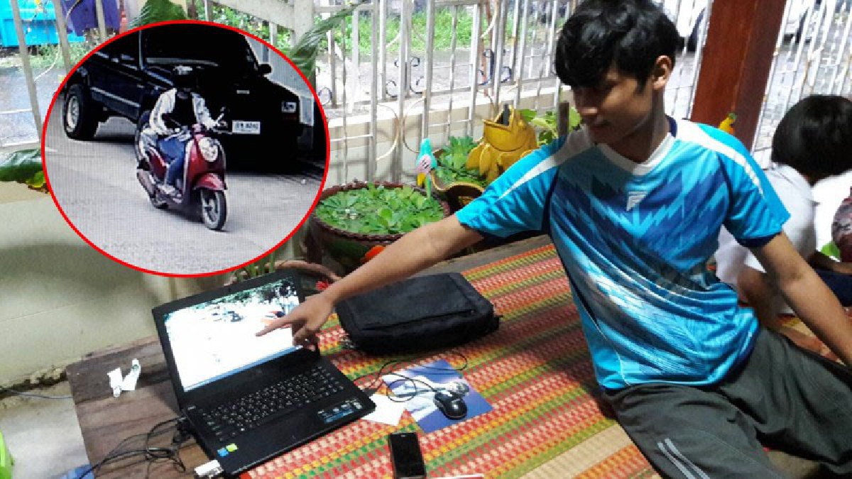 เผลอเป็นโดน..! วงจรปิดจับภาพเต็มๆ คนร้ายลักทรัพย์นศ. ม.อุบลฯ หลังวางทิ้งไว้บนรถจยย. ขณะลงไปรับประทานอาหาร (ดูคลิป)