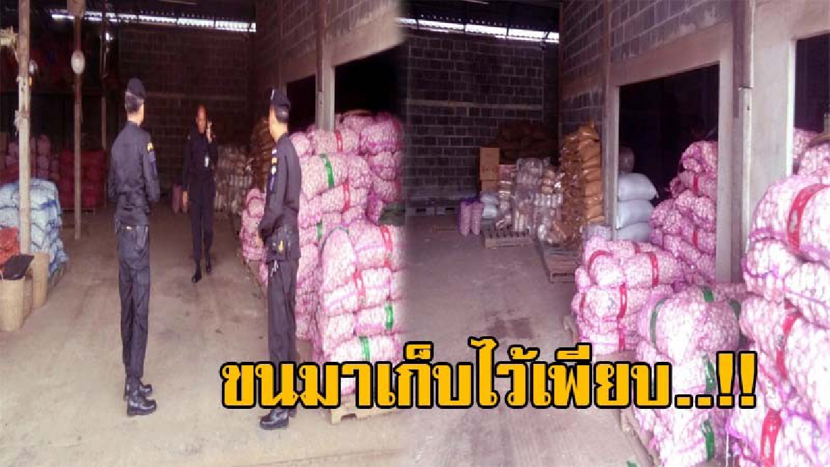 กักตุนไว้อื้อ..! ทหารพรานฯ สนธิกำลังร่วมกับตำรวจ และศุลกากรฯ จับกุมกระเทียมเถื่อนเกือบ 5 ตัน ลักลอบนำเข้าจากประเทศเพื่อนบ้าน!?