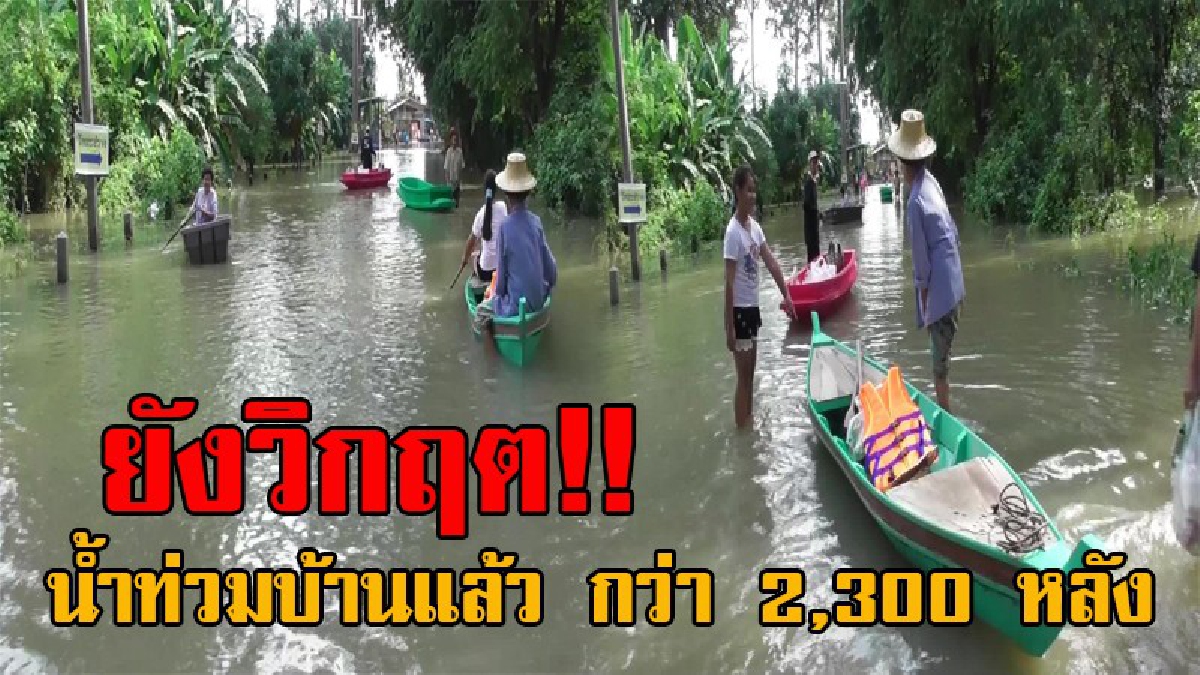 ชัยนาทยังอ่วมหนัก..!! น้ำทะลักเข้าท่วมบ้าน แล้วกว่า 2,300 หลัง หน่วยงานเร่งช่วยเหลือนำน้ำดื่ม-เสื้อชูชีพ แจกบรรเทาความเดือดร้อน