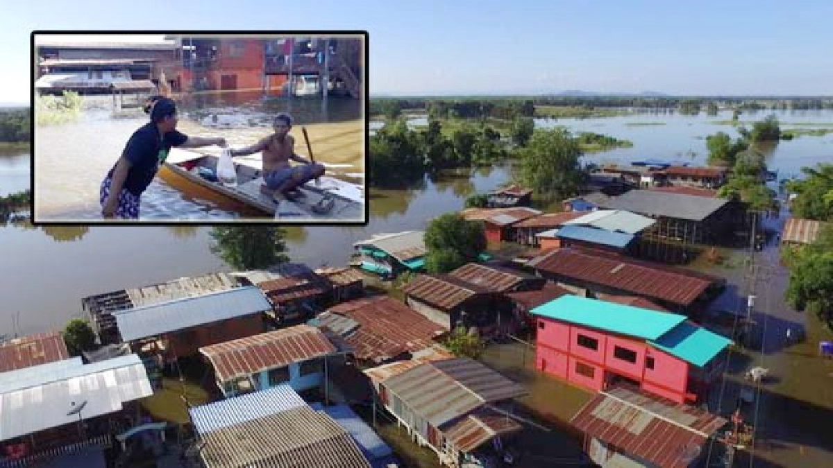 ชาวบ้านเตว็ดในอ่วม !? 65 หลังจมน้ำนานร่วมเดือน บางจุดท่วมลึกกว่า 2 เมตร หนักสุดในรอบ 6 ปี (คลิปมุมสูง)