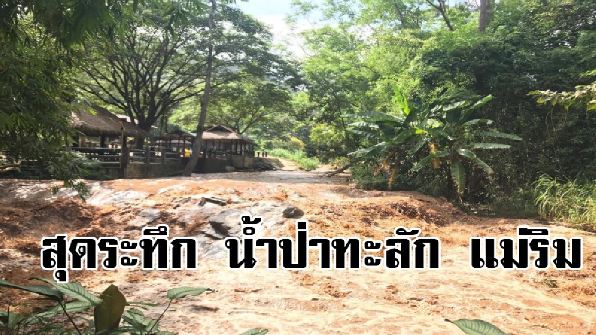 สุดระทึก !! พายุฝนถล่มเชียงใหม่ น้ำป่าไหลทะลักโป่งแยง แม่ริม เตือนชาวบ้านที่อยู่ริมน้ำห้วยให้ระวัง