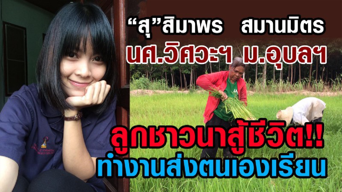 ทุกคนเกิดมามีไม่เท่ากัน..!? สุดชื่นชม นศ.ม.อุบลฯ "สุ" สิมาพร สมานมิตร เป็น นศ.เรียนดี ลูกชาวนา ทำงานส่งตนเองเรียน จนชีวิตได้ดี..!!