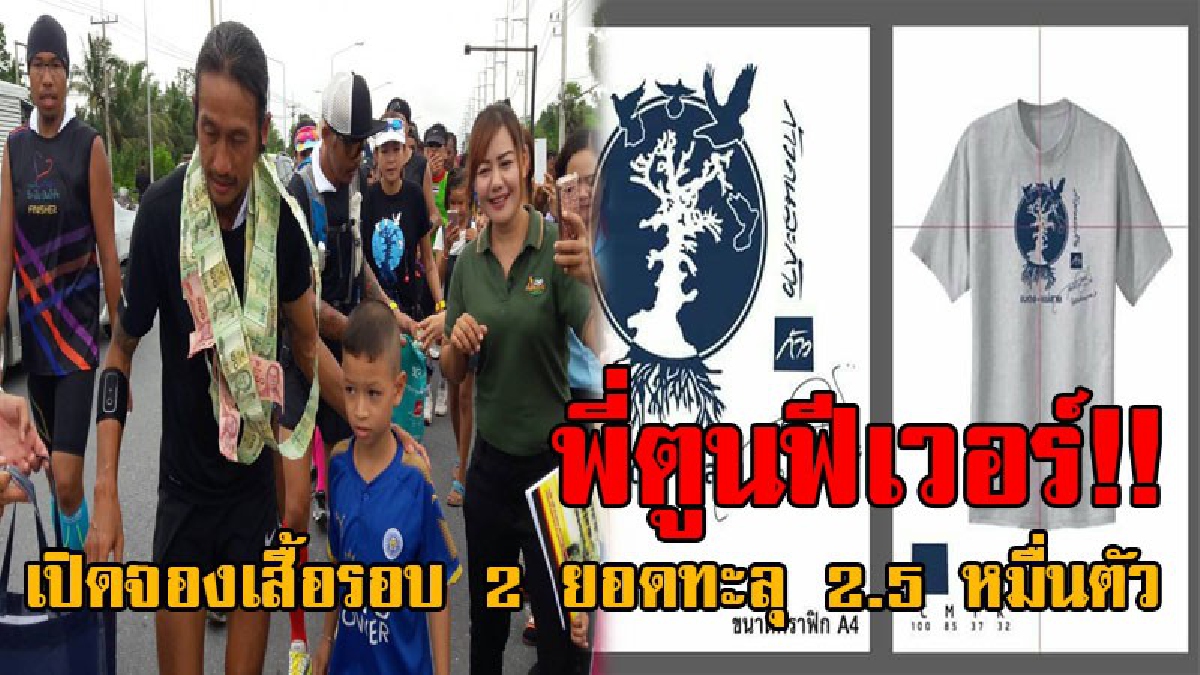 ยอดทะลุแล้ว..!! ร.พ.บางสะพานเปิดจองเสื้อ ”ตูน บอดี้สแลม” รอบ 2 ยอดจองพุ่งกระฉูด 2.5 หมื่นตัว พร้อมสมทบทุนเพิ่มเป็น 3 ล้านบาท