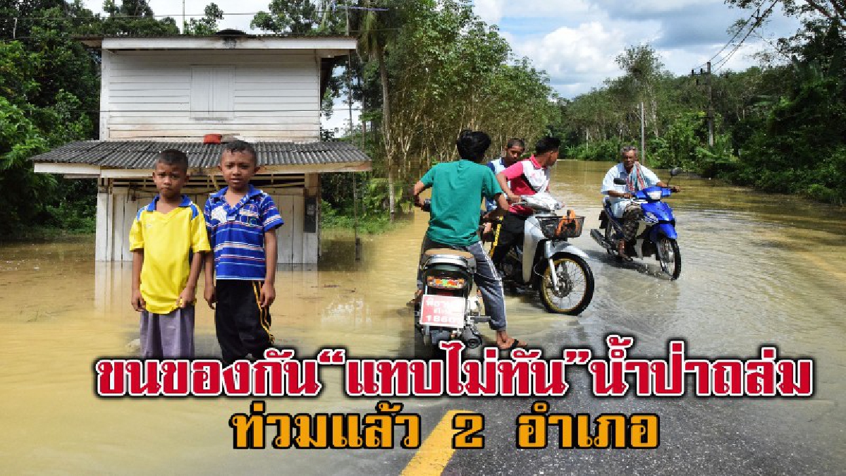 ยะลาอ่วม !! น้ำป่าไหลหลากเข้าท่วมหมู่บ้านชนิดสายไฟแลบ ขนของกันแทบไม่ทัน ท่วมแล้ว 2 อำเภอ