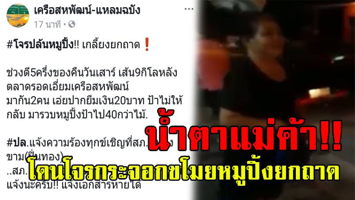 น้ำตาแม่ค้า!! โจรปล้นหมูปิ้งยกถาด 40 ไม้ ไปแจ้งความไม่พบเจ้าหน้าที่ ตามหาขอดูภาพจากกล้องวงจรปิด ดันซวยจะเปิดกล้องต้องจ่าย 500 บาท..!?