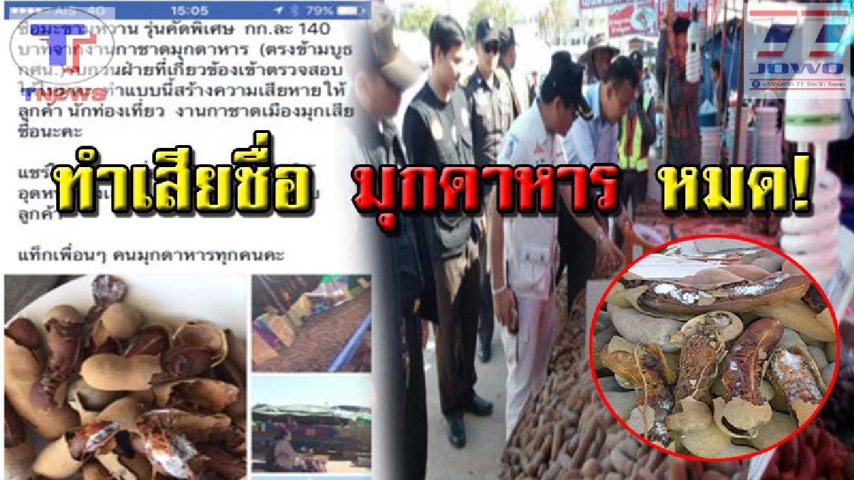 มะขามที่คนขายไม่กล้ากิน !? หน่วยงานมุกดาหารลุยตรวจสอบ ร้านขายมะขามหวาน งานกาชาด หลังขึ้นรา กินไม่ได้ แถมเจอแจ็กพอต โกงตาชั่งอีกดอก (ชมคลิป)