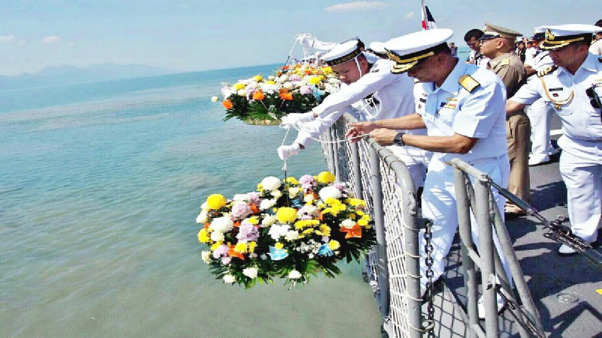 ทัพเรือภาคที่ 1 สดุดีวีรกรรมทหารเรือไทยในยุทธนาวีเกาะช้าง (คลิป)