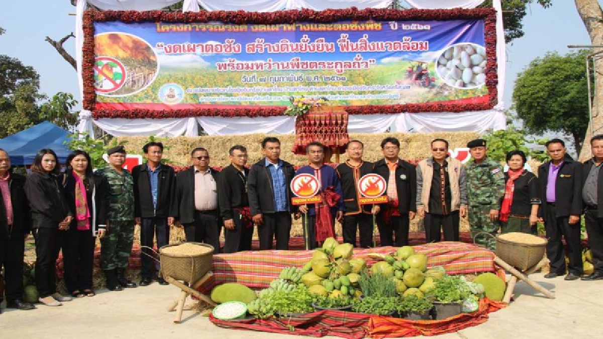 ศรีสะเกษ ! รณรงค์งดเผาฟางและตอซังพืช หันมาไถกลบและหว่านปุ๋ยพืชสดแทน (ชมคลิป)