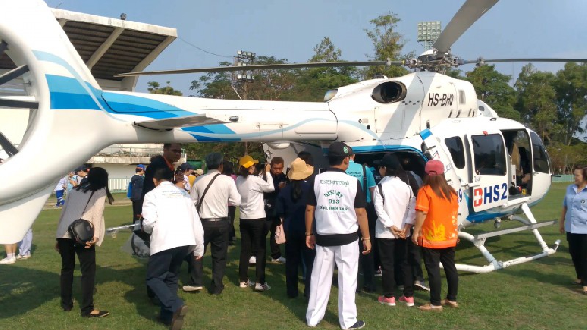 หมอนครพนม..ฝึกแผนเคลื่อนย้ายผู้ป่วยทางอากาศ คนไทยผ่าน 1669 ฟรี (มีคลิป)