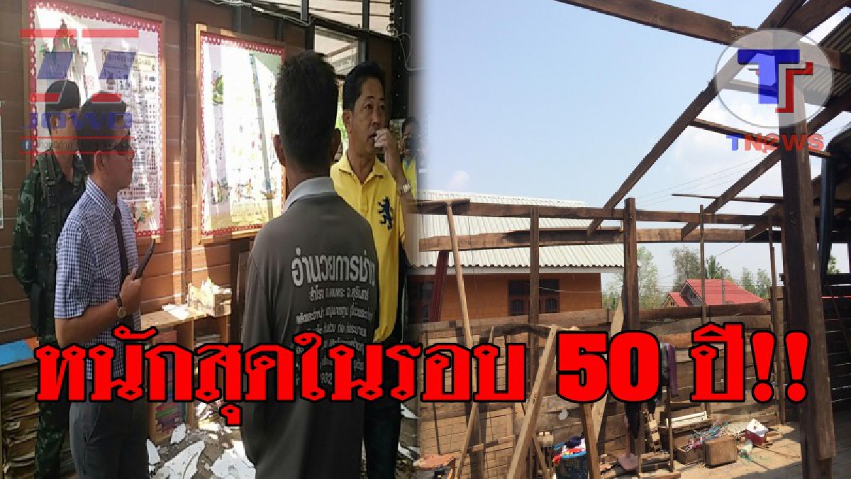 โคตรมหาวาตภัย..!! นอภ.ท่าตูม รุดช่วยเหลือ ครู-นร. และชาวบ้าน เหยื่อมหาวาตภัย ทำวัด-บ้าน และรร. พังยับกว่า 100 หลัง เผยหนักสุดในรอบ 50 ปี!?