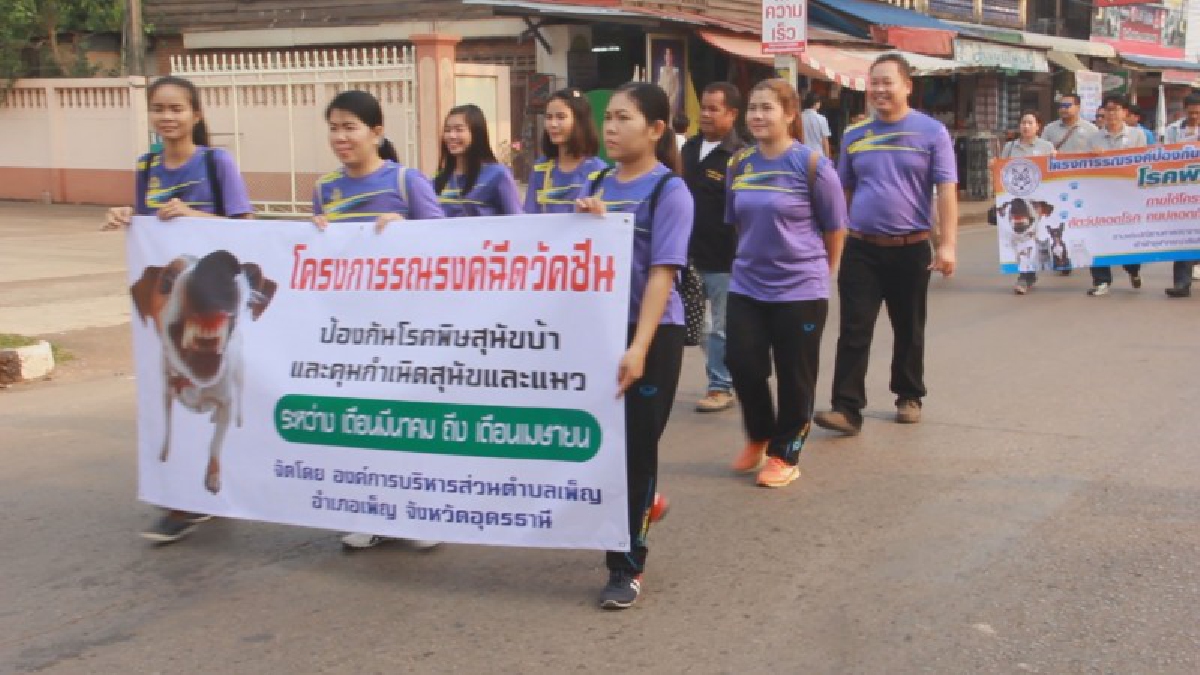 อุดรธานี ! จัดรณรงค์ป้องกันโรคพิษสุนัขบ้า หลังจากตรวจพบเชื้อในแมว (ชมคลิป)
