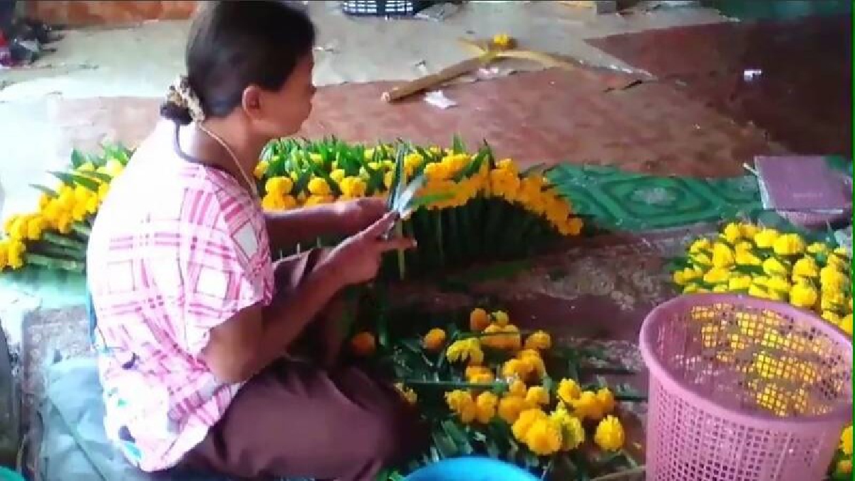 สร้างงานสร้างอาชีพ..!! เกษตรกรปลูกดาวเรือง ร้อยพวงมาลัยส่งขายรายได้งาม โดยไม่ต้องทิ้งบ้านเรือนออกไปขายแรงงานยังต่างจังหวัด (คลิป)