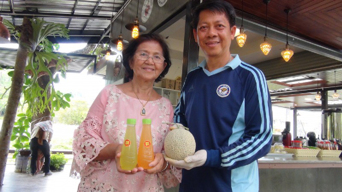 สุดยอดไอเดีย !! สตูลจีโอพาร์ค ฟาร์มเมล่อน แกะลวดลายคิตตี้บนเมล่อนสวยงาม พร้อมชิมน้ำเมล่อน หอมหวาน แสนอร่อย