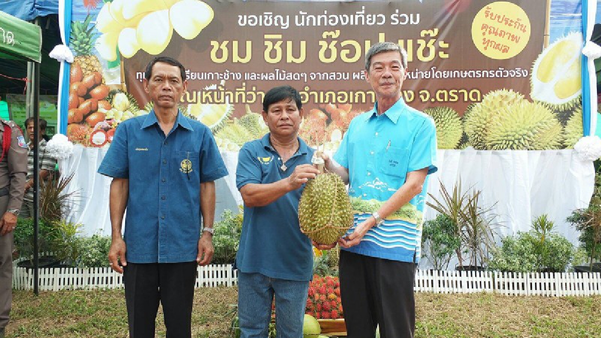 รองผู้ว่าฯตราด!! เปิดงานเทศกาลผลไม้และของดีเกาะช้าง นักท่องเที่ยวไทย-ต่างชาติแวะชิม ช็อป คึกคัก