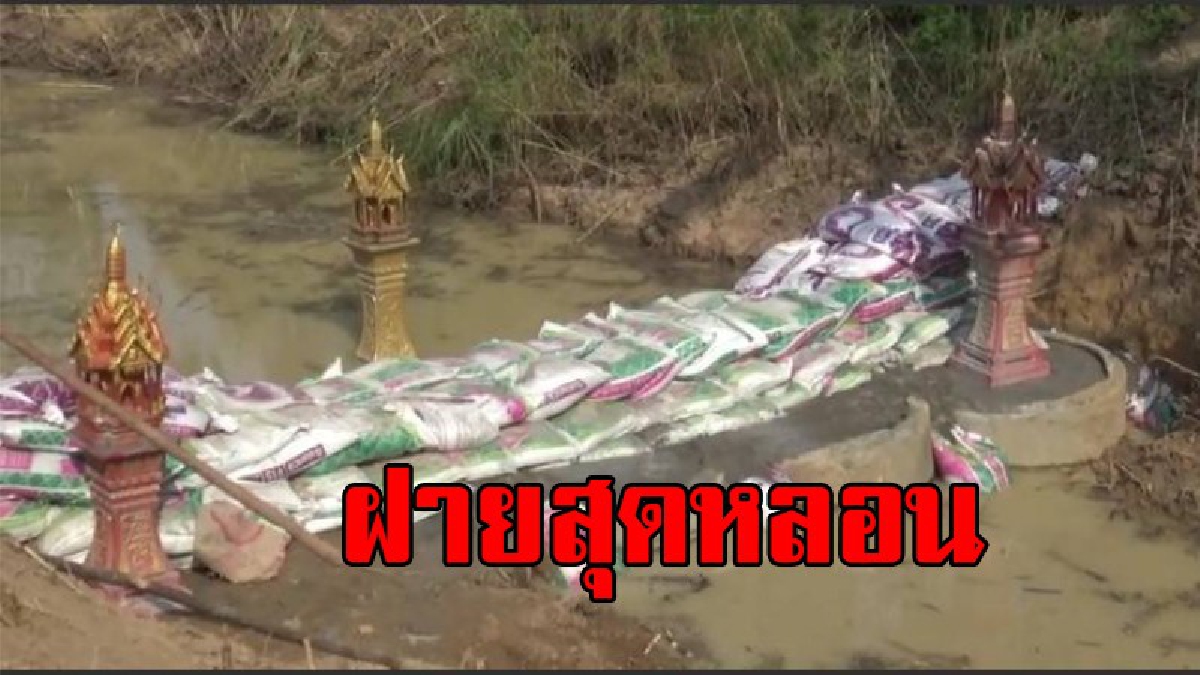 ฝายชะลอน้ำสุดหลอน !! ชาวบ้านโนนโกกำแพงเพชร นำศาลพระภูมิเก่าถูกทิ้งข้างทาง นำมาสร้างฝายชะลอน้ำไว้ใช้การเกษตร